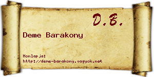 Deme Barakony névjegykártya